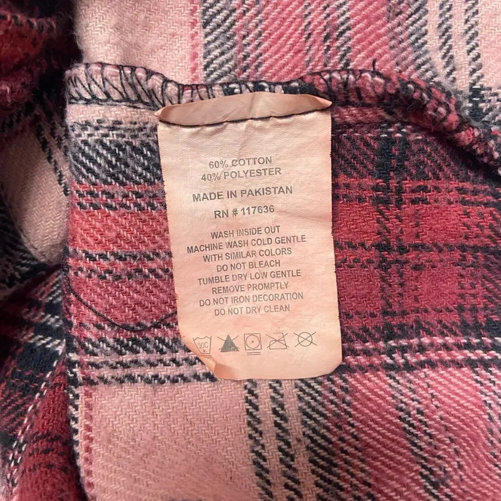 Canyon Creek Shirt Flannel Pink Size M Button Up Long Sleeve Soft Warm Button Up